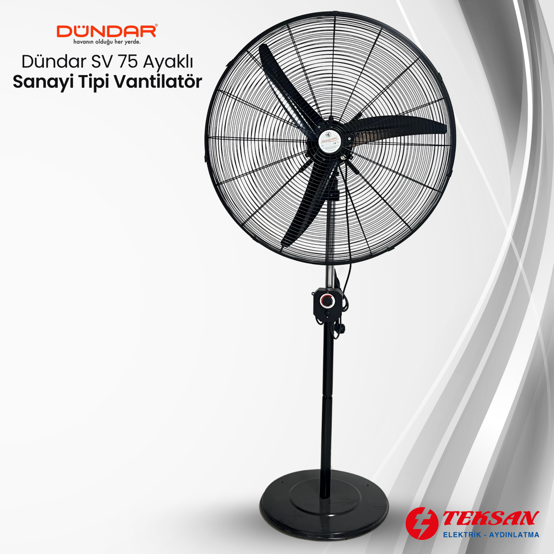 Dündar SV 75 Ayaklı - Endüstriyel - Sanayi Tipi Vantilatör
