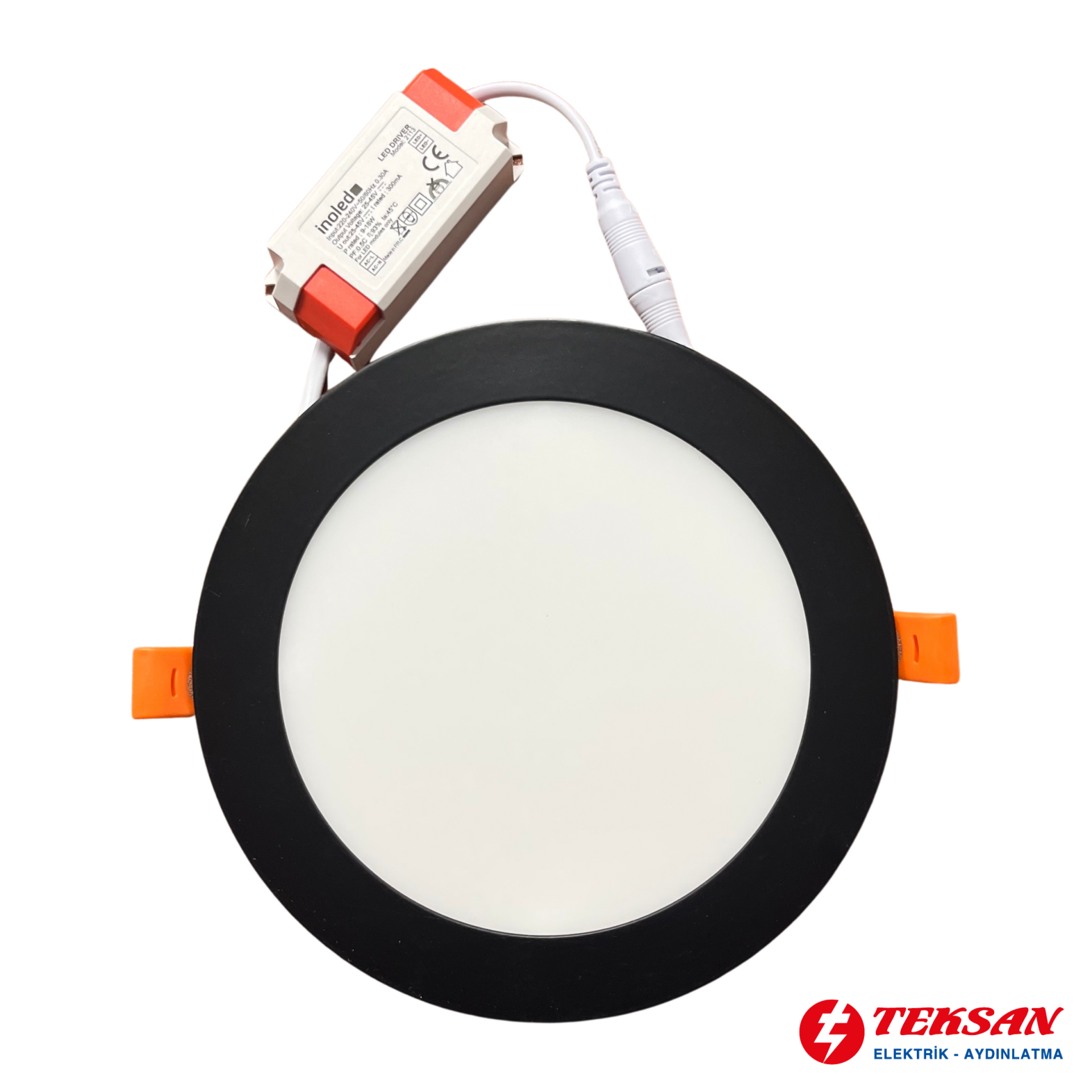 İnoled 12W Sıva Altı Yuvarlak LED Panel (Siyah Kasa - 6500K) 2812-01