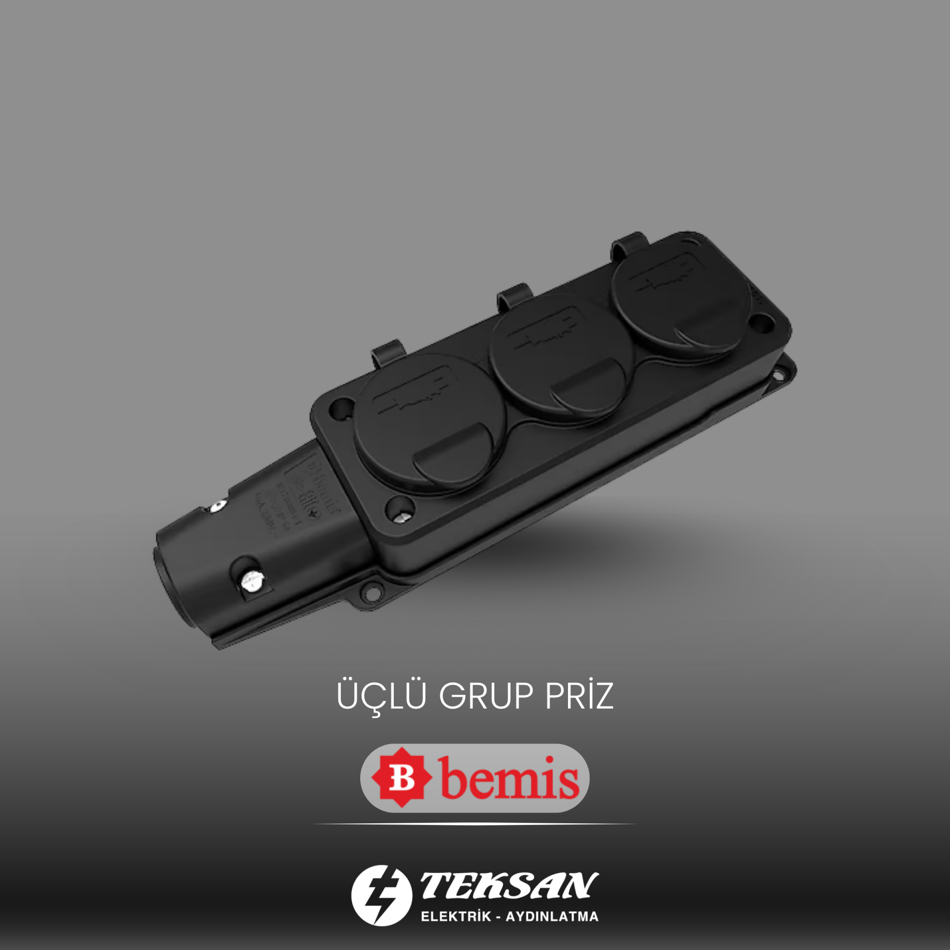 BEMİS GRUP PRİZ ÜÇLÜ 1X16A. IP54 BK1-1402-3613