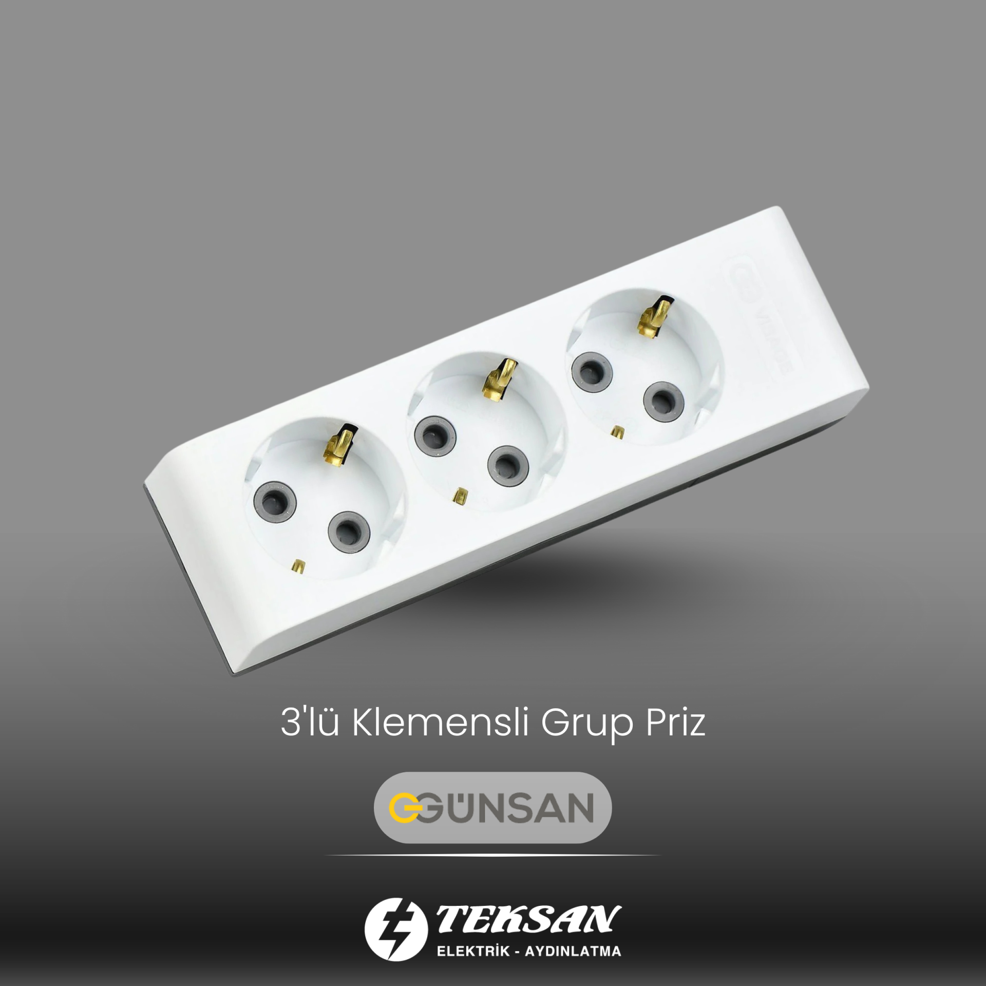 GÜNSAN 3'lü Klemensli Visage Grup Priz