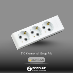 GÜNSAN 3'lü Klemensli Visage Grup Priz